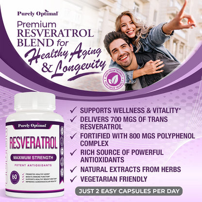 Premium Resveratrol Supplement 1500mg - Max Strength, Trans Resveratrol Capsules