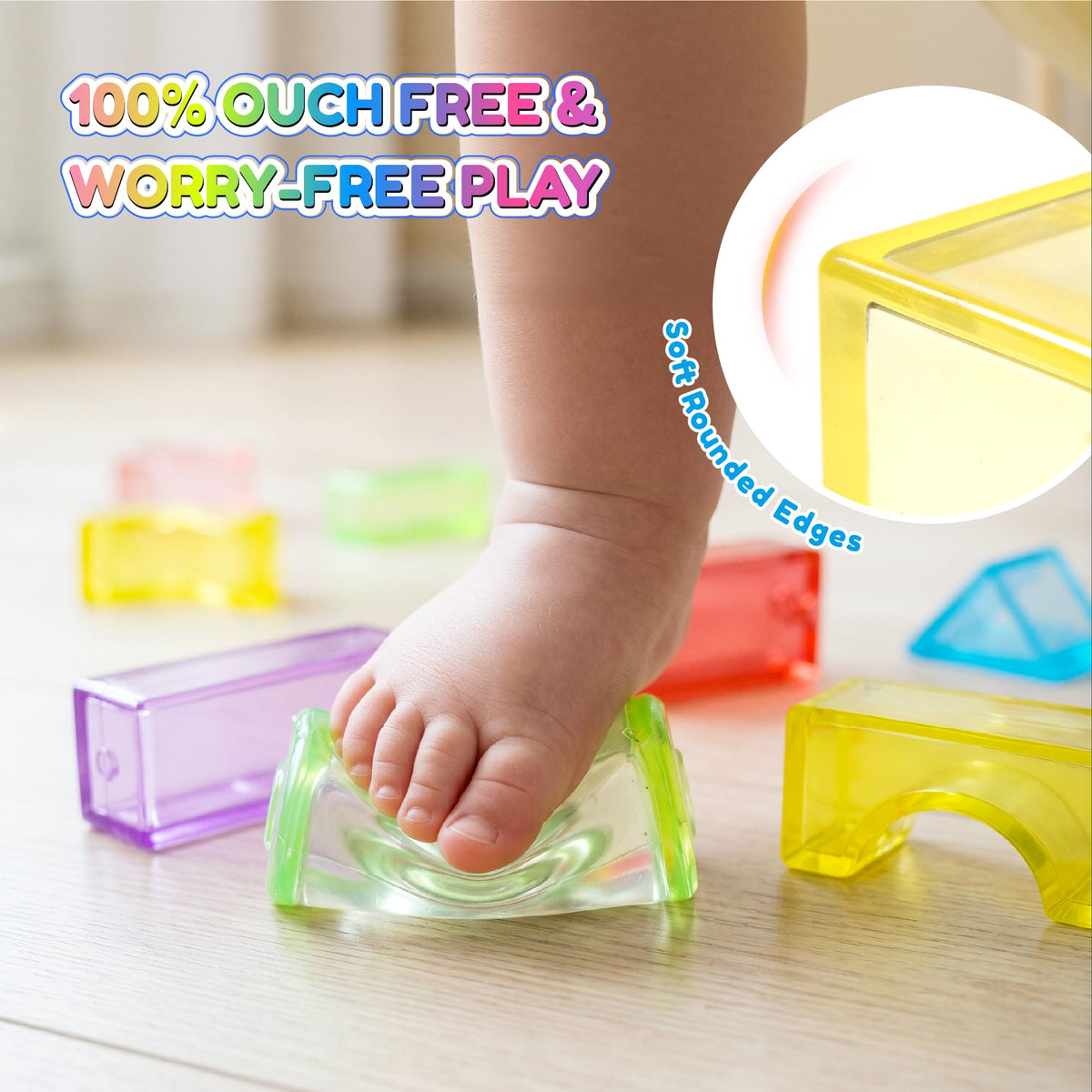 33PCS Soft Sensory Building Blocks for Toddlers, House Garden Gummy Bloc