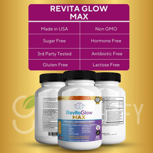 GREENVIFY RevitaGlow Max Hair, Nails & Skin Premium Formula, 60 Capsules, 30-Day Supply, with Biotin, Vitamins A, B1, B5, B6, B12, C, D3, E (1) GREENVIFYBuy Supplements Australia