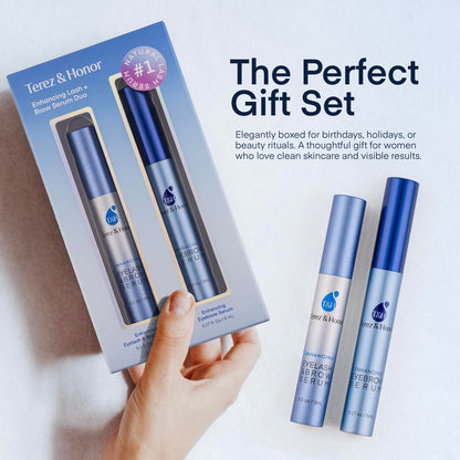 Terez & Honor Advanced Enhancing Eyelash and Eyebrow Serum (Duo Pack) – High-Potency Formula for Longer, Thicker Lashes & Fuller Brows