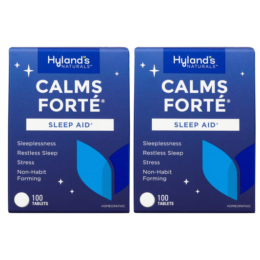 Hyland's Calms Forte' Sleep Aid Tablets, Natural Relief of Nervous Tension and Occasional Sleeplessness, 100 Count (Pack of 2)