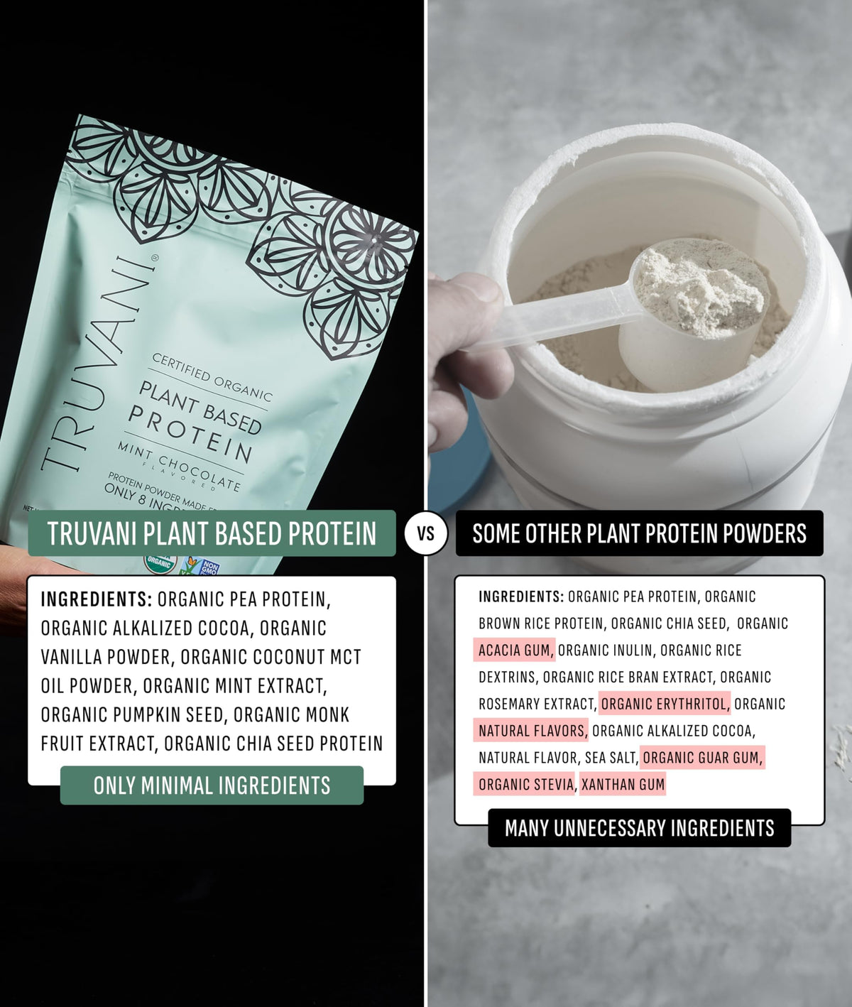 Truvani Organic Plant Based Protein Powder - Strawberry - 10 Servings - Vegan - 20g Pea Protein - Single Serving Travel Packets - Keto - Gluten & Dairy Free - Low Carb