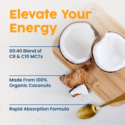 NativePath MCT Oil, Organic, C8 & C10, Flavorless, 30 Servings