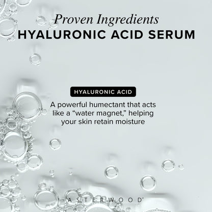 Asterwood Hyaluronic Acid Serum for Face - Plumping, Anti-Aging, Hydrating - Fragrance-Free - 1 Fl Oz