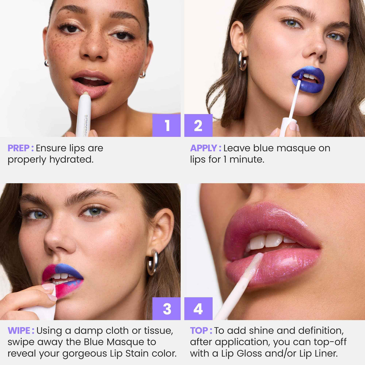 Wonderskin Wonder Blading All Day Lip Stain Peel Off Masque - Long Lasting, Waterproof and Transfer Proof Nude Lip Tint, Matte Finish Peel Off Makeup (Adore Masque)