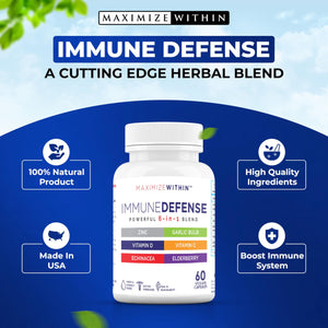 Maximum Slim Powerful 6-in-1 Immune Support Supplement with Zinc, Vitamin C, Elderberry, Vitamin D, Echinacea, & Garlic, 60 Count Maximum SlimBuy Supplements Australia
