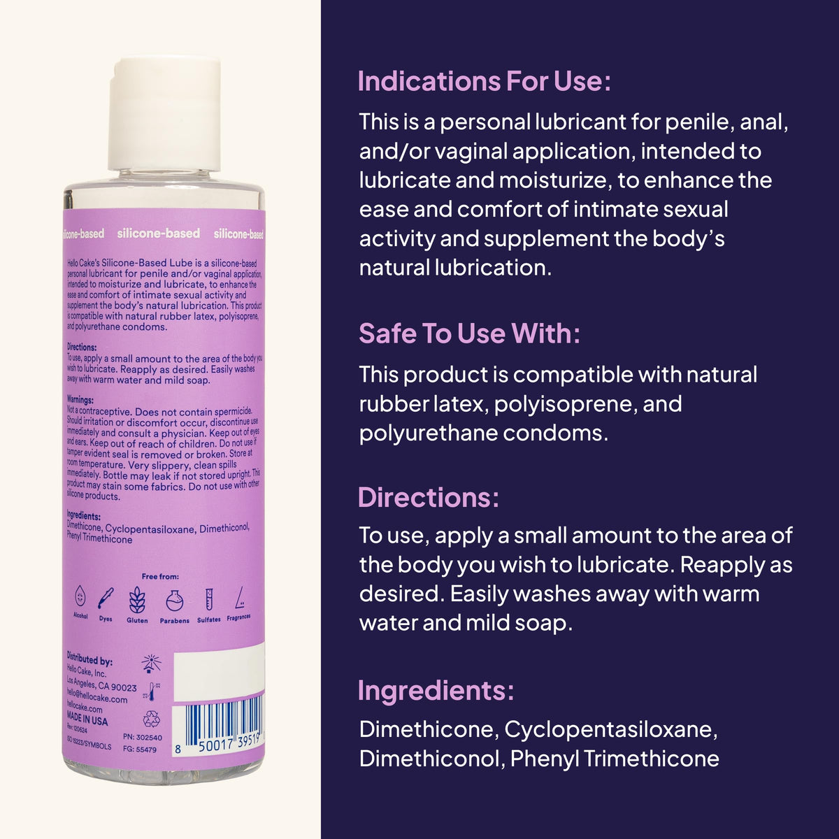 Hello Cake Silicone-Based Personal Lubricant, 8 fl oz