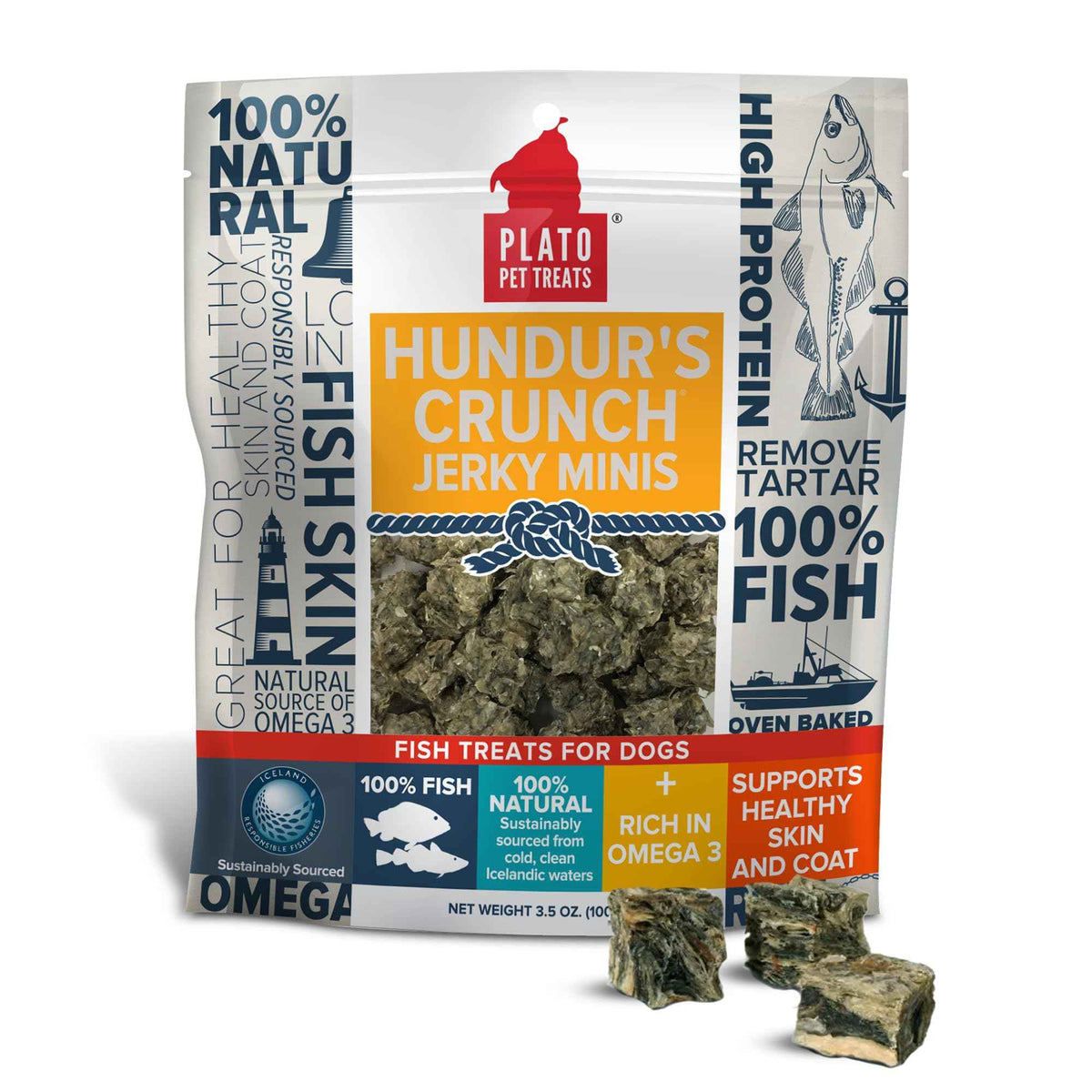 Plato Single Ingredient Wild-Caught Cod Skin Bites Dog - 10 oz