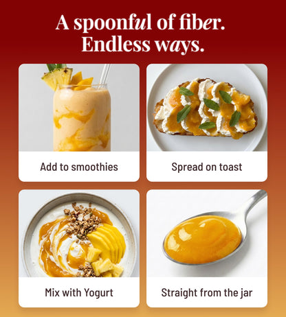 The Fiber Gel High Dietary Fiber Prebiotic Gel Formula — 100% Natural & Clean Label — Plant-Based Psyllium Husk & Inulin Complex — Keto Friendly, Vegan, No Added Sugar — Mango&Pineapple, 16 oz