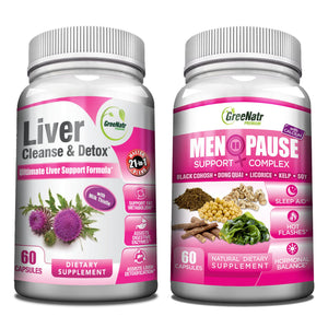 GreeNatr Synergic Bundle - Herbal Menopause Support Complex for Hot Flashes, Night Sweats & Mood Swings