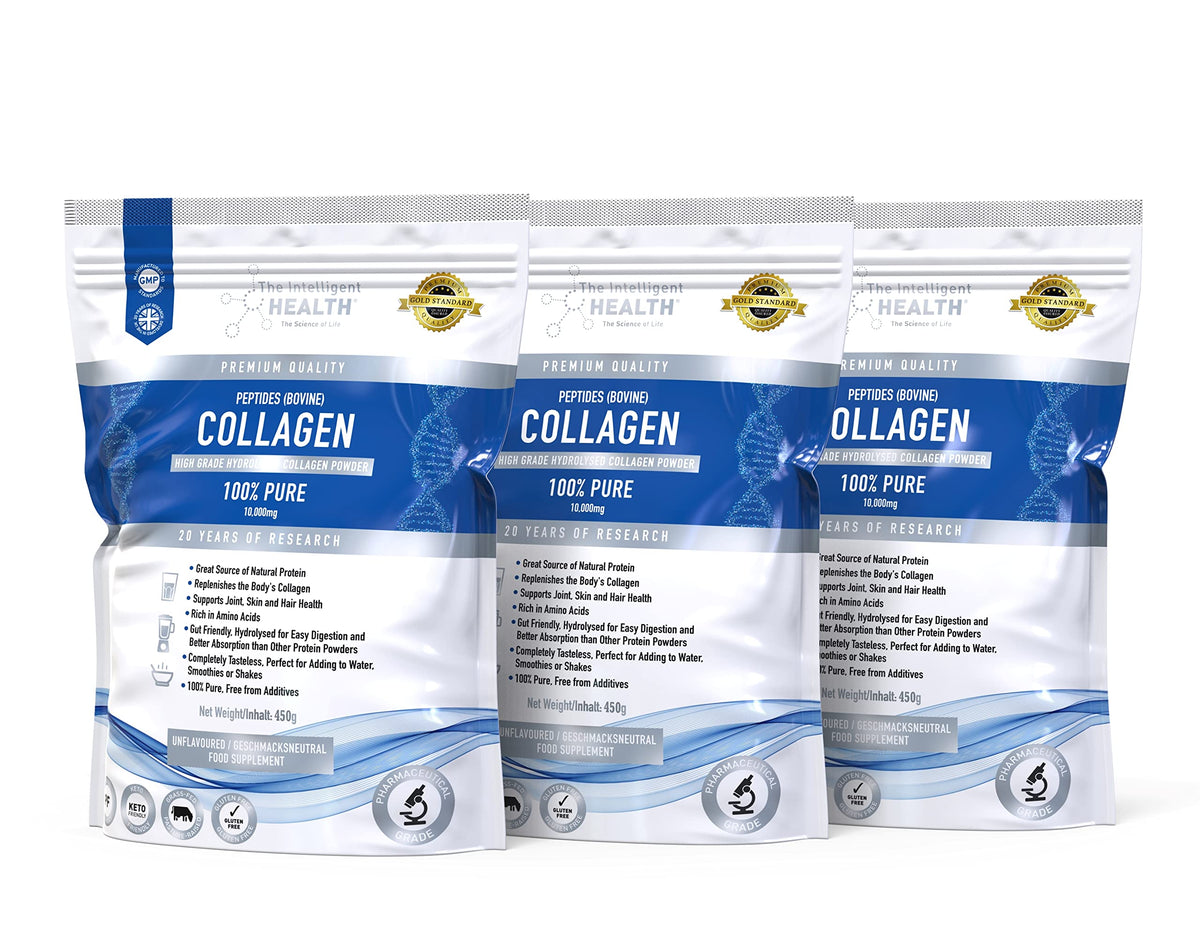 Hydrolysed Collagen Powder (Bovine) - High Protein Grass Fed Unflavoured Peptides 
