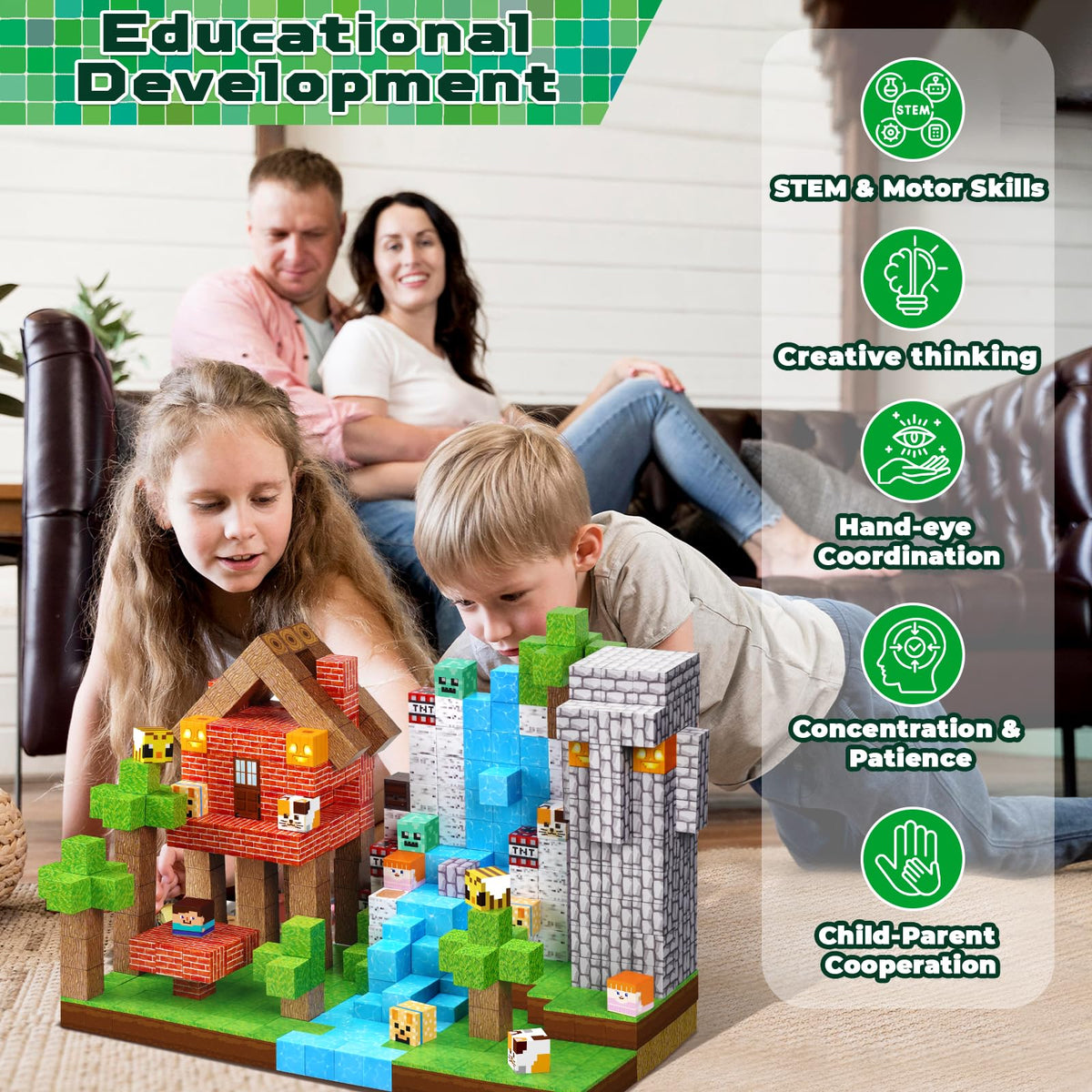 ToyUnited 150PCS Magnetic Blocks - Magnetic Building Blocks, Magnet Cubes Toys Stacking, Build Forest World Set, STEM Montessori Sensory Toys for Kids Boys Girls Ages 3 4 5 6 7 8 9 10+ Birthday Gifts