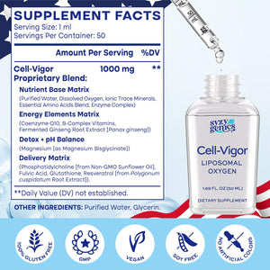 SYZY GENICS Liquid Oxygen Drops – 13-in-1 Oxygen Boost Liposomal Formula with CoQ10, B Vitamins, Ginseng, Glutathione & Resveratrol – High Absorption Energy & Immune Support – 1.69 fl oz SYZY GENICSBuy Supplements Australia