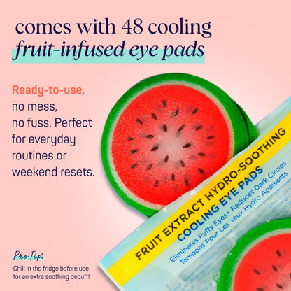 SpaLife Watermelon Cooling Eye Pads – 48 Hydrating Under Eye Patches for Puffiness, Dark Circles & Tired Eyes