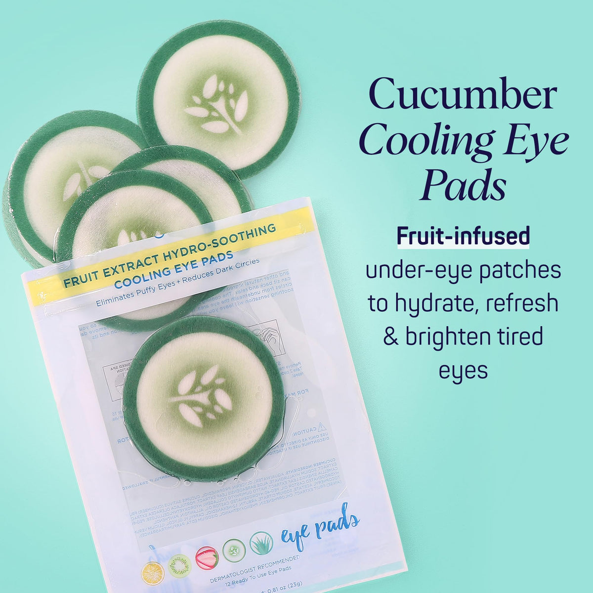 SpaLife Cooling Cucumber Eye Pads – 48 Under Eye Patches for Dark Circles, Puffy Eyes & Daily Depuffing Treatment