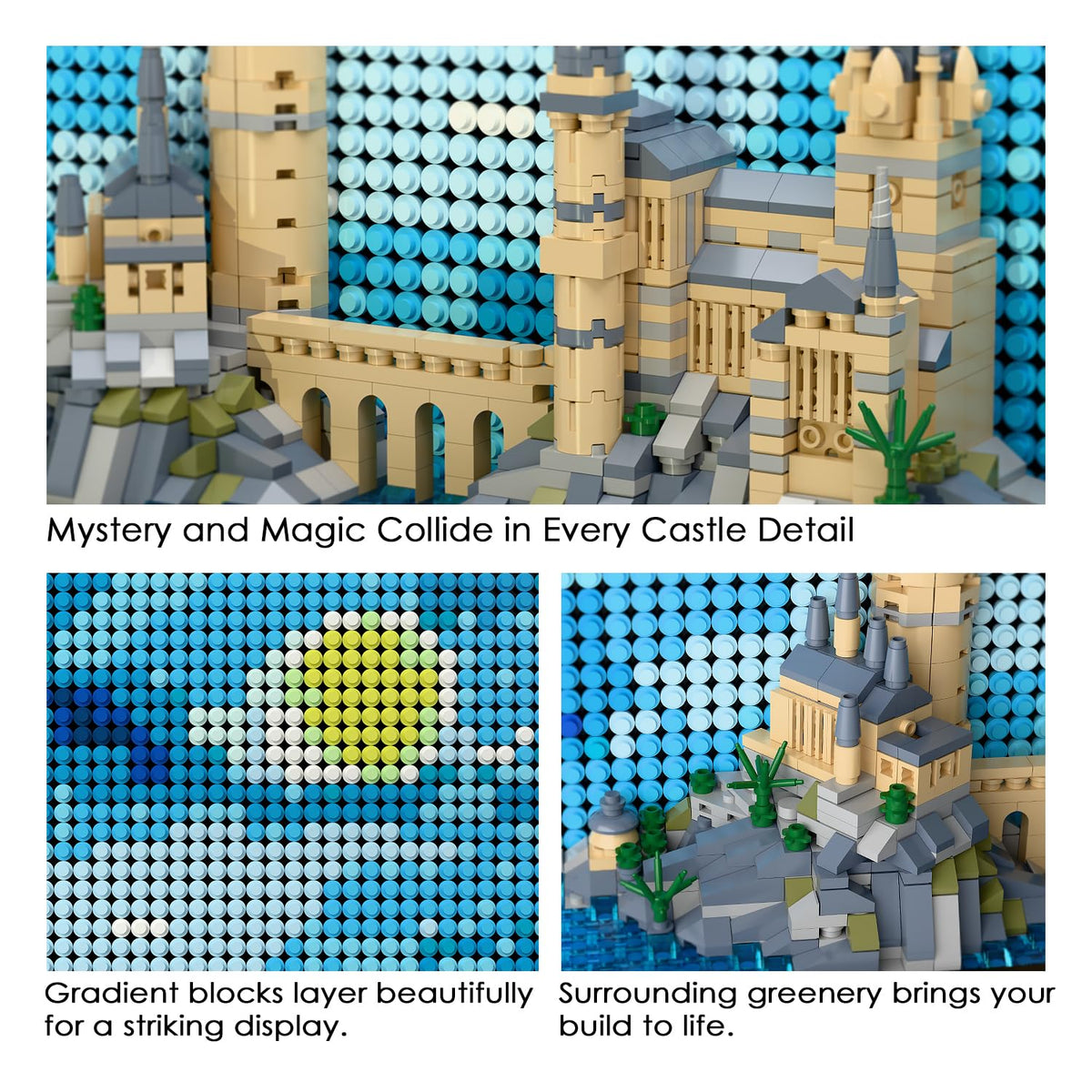 TG BLOCKS Micro Brick Magic Castle Building Set: 3D Wall Art | 2-in-1 Home Decor Model | Creative Castle & Painting Display | DIY Gift Idea Building Toy for Teens Ages 8+ Kids, Adults