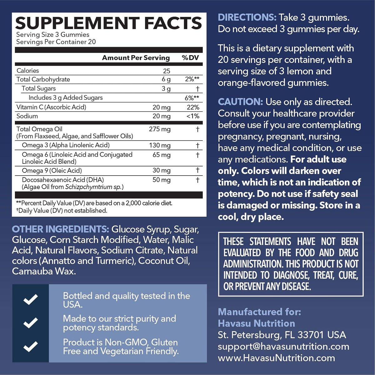 Omega 3 6 9 Gummies with DHA, Plant-Based Omega 3 Gummies for Adults, 60ct - Omega 3 6 9 + DHA Gummies, Fish Oil Alternative for Adults with DHA from Algae, Lemon and Orange Flavors, 20 Servings