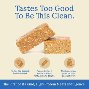 Equip Foods High Protein Prime Bars - Grass Fed Beef Protein, Collagen & Tallow - Gut Friendly, Gluten Free 20g Protein Bars - Only Real-Food Ingredients - On-the Go Snack - Peanut Butter, 12 Count