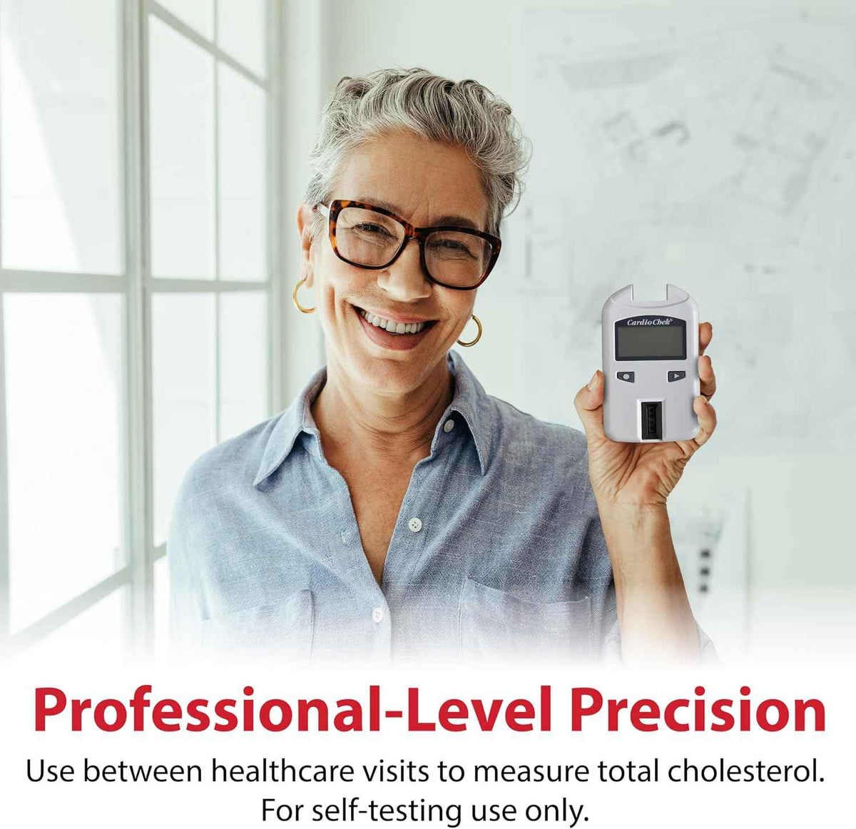 CardioChek Cholesterol Home Test System Bundle, Fast 45-Second Testing - CardioChek At-Home Analyzer, PTS Panels Cholesterol At-Home Self-Test Strips (25 Tests), Capillary Tubes (25 Count)