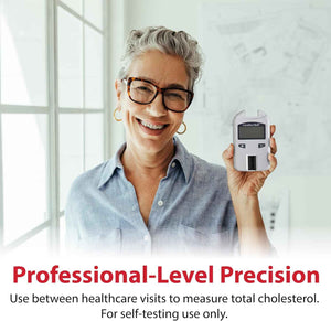 CardioChek Cholesterol Home Test System Bundle, Fast 45-Second Testing - CardioChek At-Home Analyzer, PTS Panels Cholesterol At-Home Self-Test Strips (25 Tests), Capillary Tubes (25 Count)
