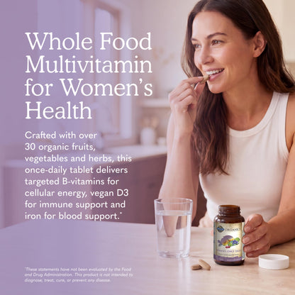 Garden of Life Organics Multivitamin for Women - Women's Once Daily Multi - Whole Food Multi with Iron, Biotin, Vegan Organic Womens Multivitamin for Health, Energy Hair Skin and Nails, 60 Tablets