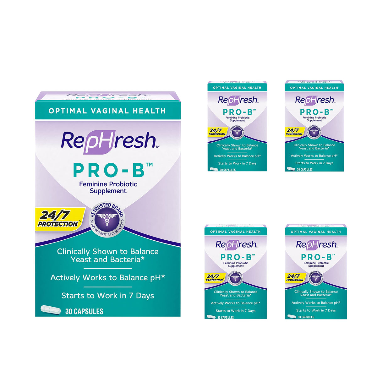 RepHresh Pro-B Probiotic Feminine Supplement - 5 Pack