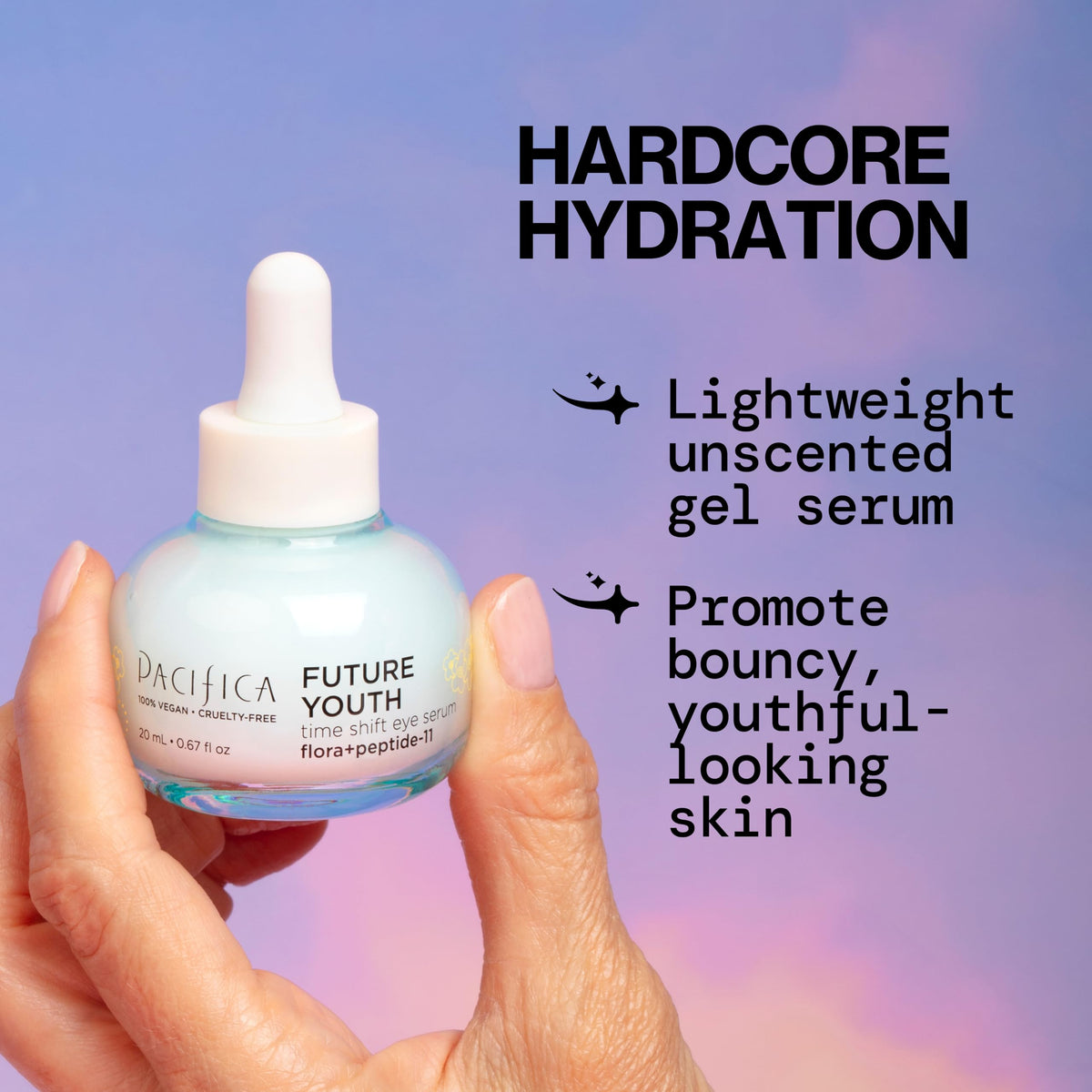 Pacifica Future Youth Time Shift Eye Serum - Lifting & Firming Peptide Treatment for Fine Lines & Dark Circles (0.5 fl. oz)