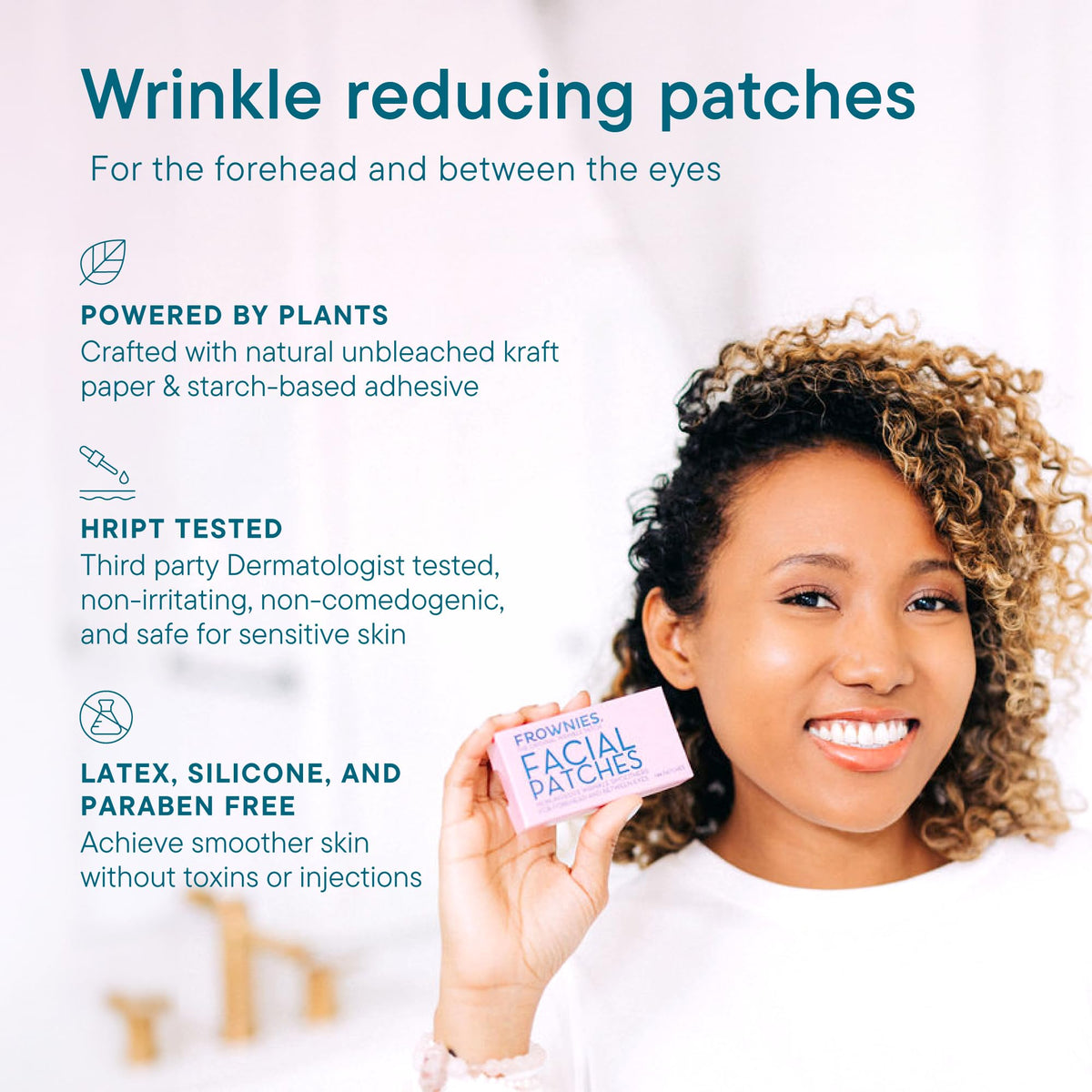 Frownies Forehead & Between Eyes Wrinkle Patches (144 Patches) - Overnight Treatment for Forehead Lines & Eleven Lines