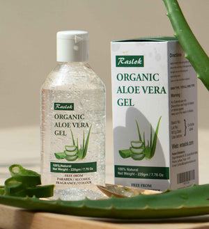 Raslok Aloe Vera Gel - 99% Pure Natural Aloe Gel For Moisturizing Face Skin & Hair Care,Durable Moisturizing Hydrating Soothing, Non-Sticky (7.7 OZ)