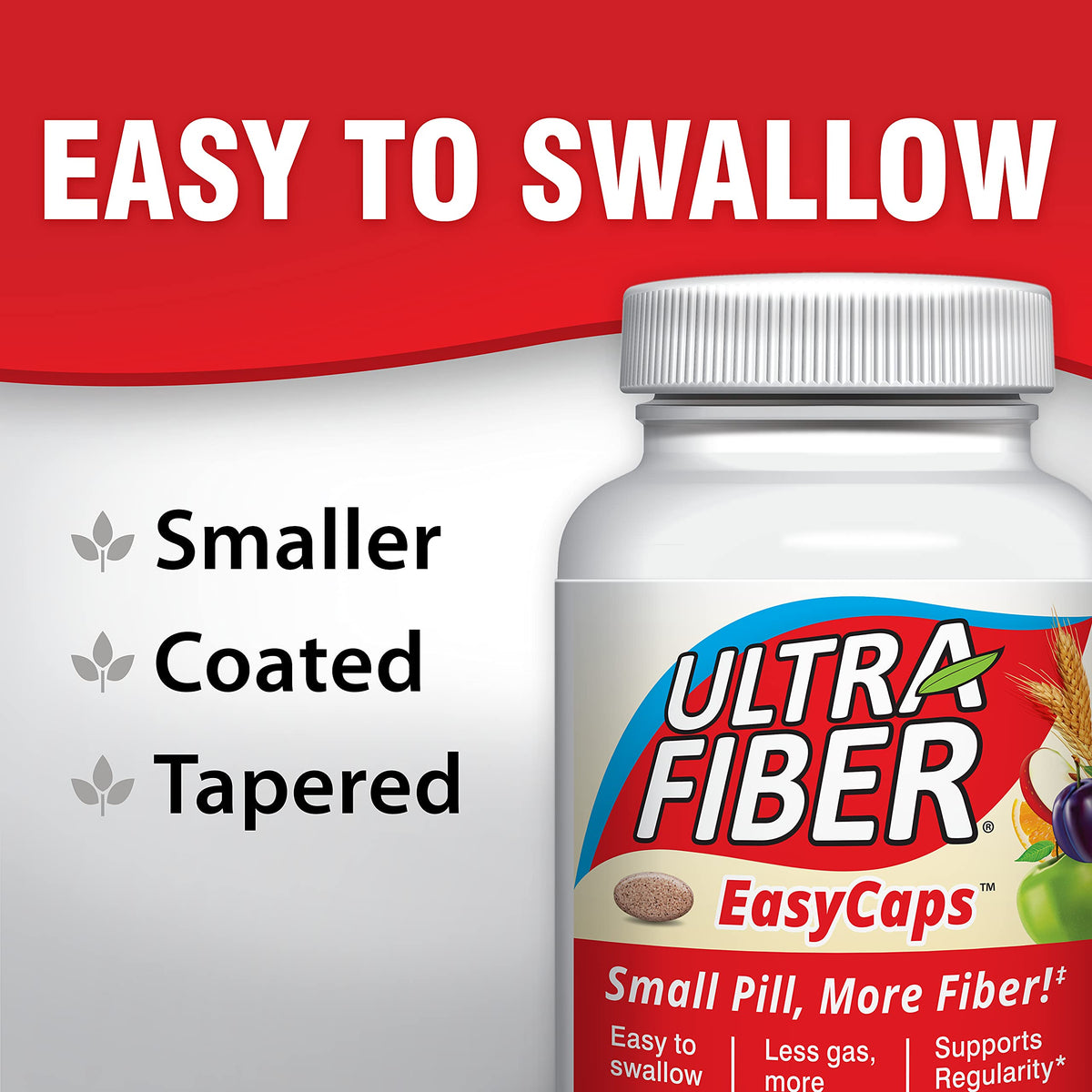 Ultra-Fiber Caplets – High-Fiber Supplement for Regularity – 48% More Fiber per Caplet – Soluble & Insoluble Fiber Blend – Easy-to-Swallow Coated Caplets – 150ct