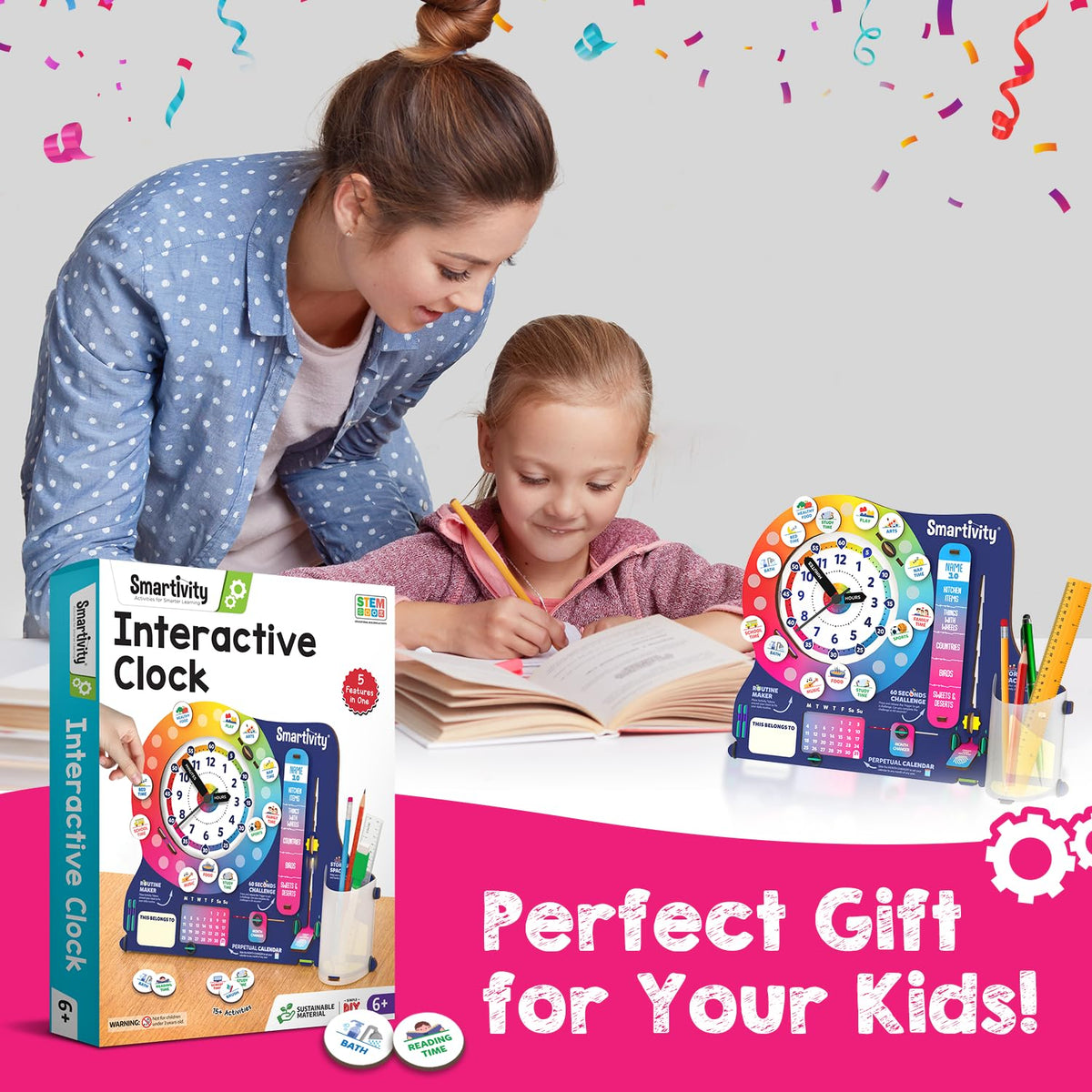 Smartivity DIY Interactive Clock with Stationary Organiser for Kids Ages 8-14 | Features an Infinity Calendar | Birthday Gift for Boys&Girls | STEM Educational Toy for 8,9,10,11,12,13,14 Years