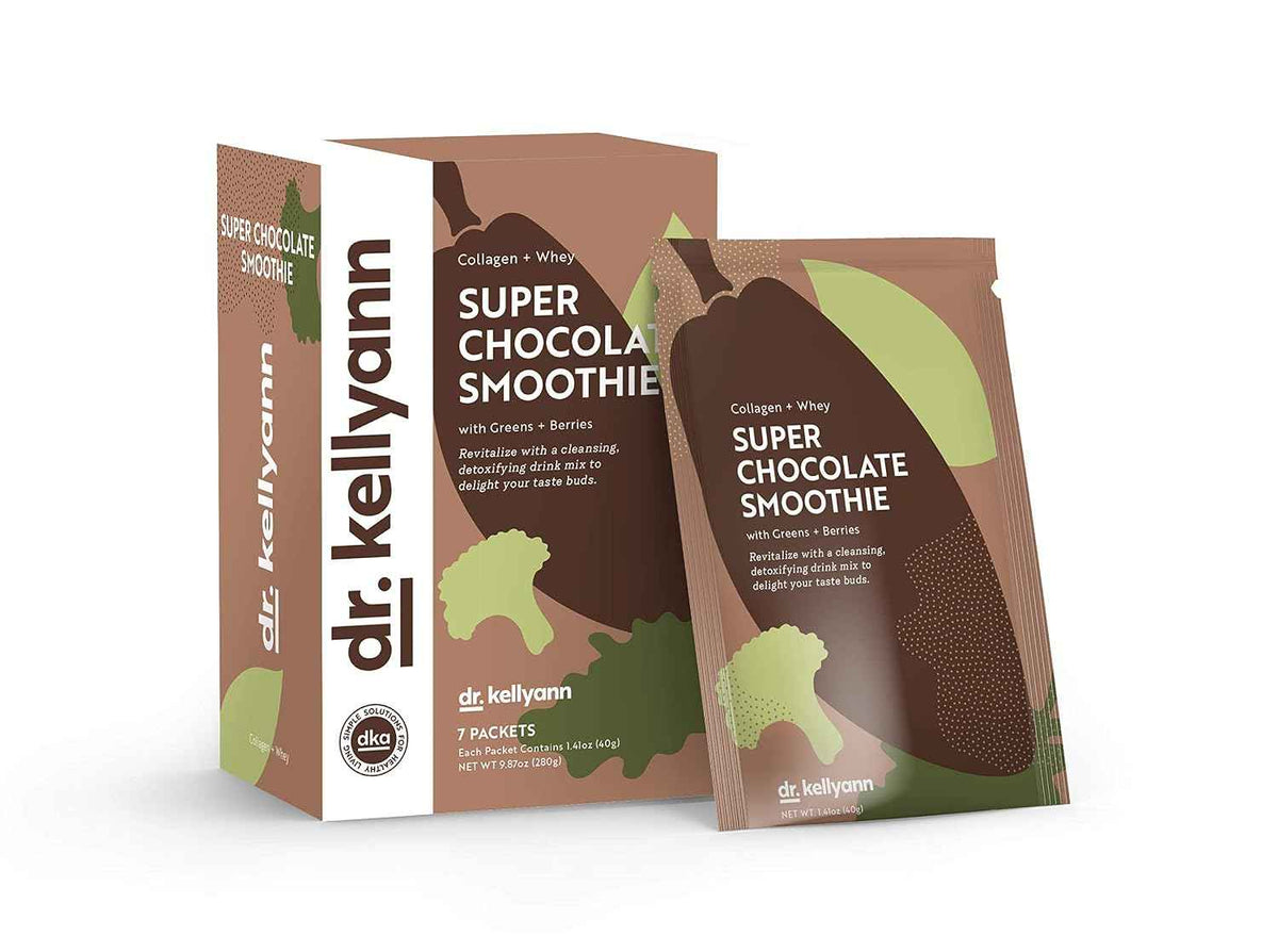 Dr. Kellyann Super Chocolate Collagen Smoothie (7 Servings) - Protein Shake, Keto & Paleo-Friendly, Supports Skin & Gut, 1 Pack