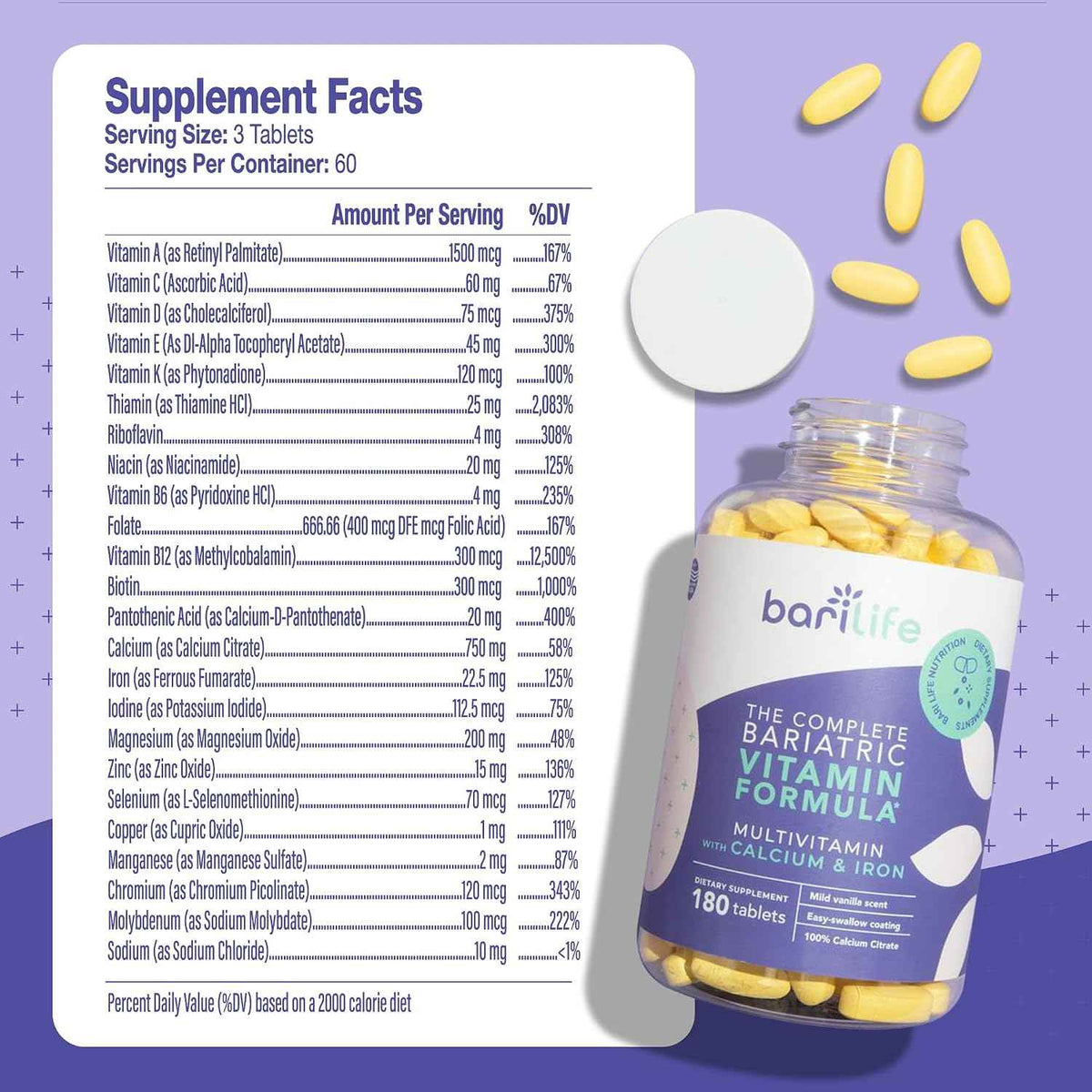 Bari Life Complete Bariatric Vitamin Formula Tablets and Bariatric Balance - Probiotic Supplement and Vitamin B1