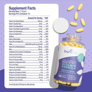 Bari Life Complete Bariatric Vitamin Formula Tablets and Bariatric Balance - Probiotic Supplement and Vitamin B1