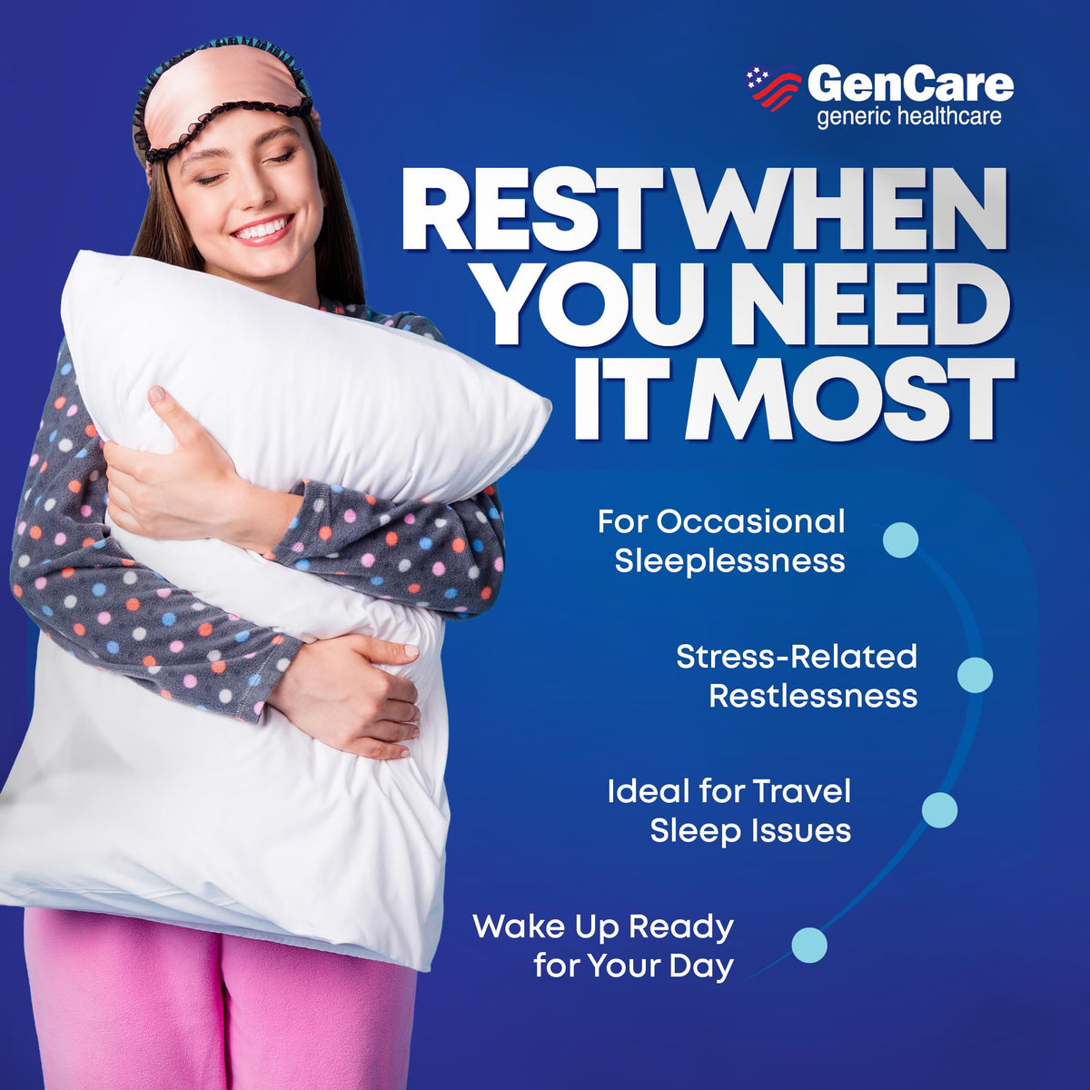 GenCare Sleep Aid Diphenhydramine HCl 25mg Caplets, 100 Count