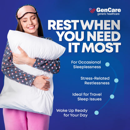 GenCare Sleep Aid Diphenhydramine HCl 25mg Caplets, 100 Count
