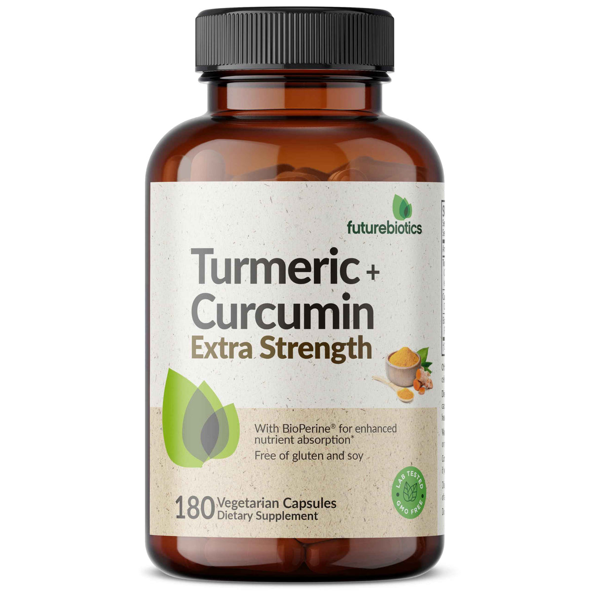 Futurebiotics Turmeric + Curcumin, Antioxidant, Joint & Digestion Support with BioPerine for Enhanced Nutrient Intake, Non-GMO, 90 Vegetarian Capsules