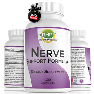 RHP Nerve Support Formula. Nutritional Support of Neuropathy, Nerve Relief from Aches, Nerve Pain & Discomfort. B-Complex with Benfotiamine and Methyl B12. 120 Capsules RHPBuy Supplements Australia
