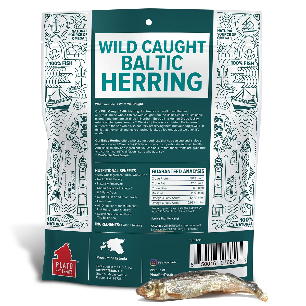 Plato Single Ingredient Wild-Caught Baltic Herring Dog - 8.5 oz