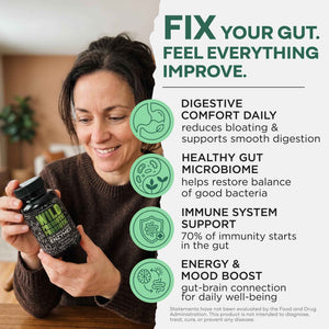 Wild Prebiotics and Probiotics with Digestive Enzymes - 20 Billion CFU - 10 Strains for Women & Men - Support Gut Health & Digestion Supplements - Non-GMO Prebiotic Fiber - 30 Count (Pack of 2)