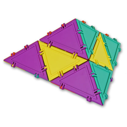 Geometiles 3D Building Set for Learning Math, Includes Many Online Activities,32-pc, Made in USA (Triangle/Rectangle)