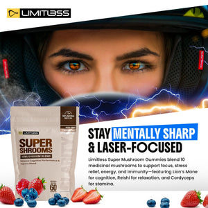 Limitless Supershrooms Smart Focus Gummies - 30 Day Supply LIMITLESS XBuy Supplements Australia