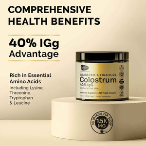 Premium Colostrum Supplement Highest IgG for Gut Health, Immune Support & Recovery Superfood, Anti-Age - Pure Grass-Fed Bovine Colostrum Powder