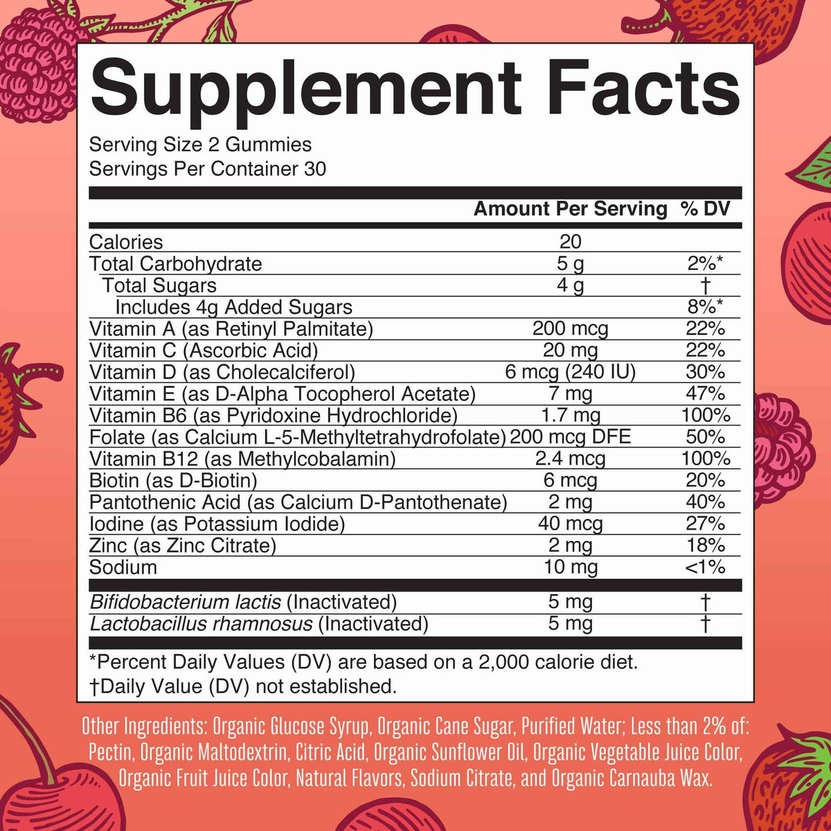 MARYRUTH'S Kids Vitamins USDA Organic - Multivitamin Gummies + Postbiotics for Ages 4+ - Multivitamin for Kids with Lactobacillus Rhamnosus - Children’s Vitamins - Vegan - Non-GMO - 60 Count