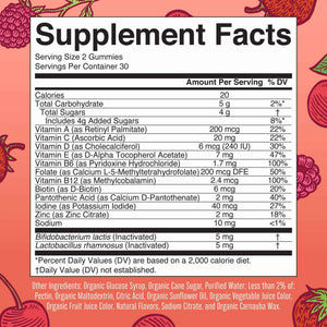 MARYRUTH'S Kids Vitamins USDA Organic - Multivitamin Gummies + Postbiotics for Ages 4+ - Multivitamin for Kids with Lactobacillus Rhamnosus - Children’s Vitamins - Vegan - Non-GMO - 60 Count