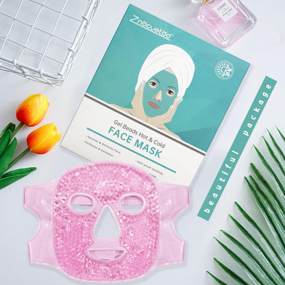 ZNÖCUETÖD Full Face Ice Mask – Gel Hot & Cold Compress for Post-Surgery Recovery, Dental Work, Swelling, Migraines & Dark Circles