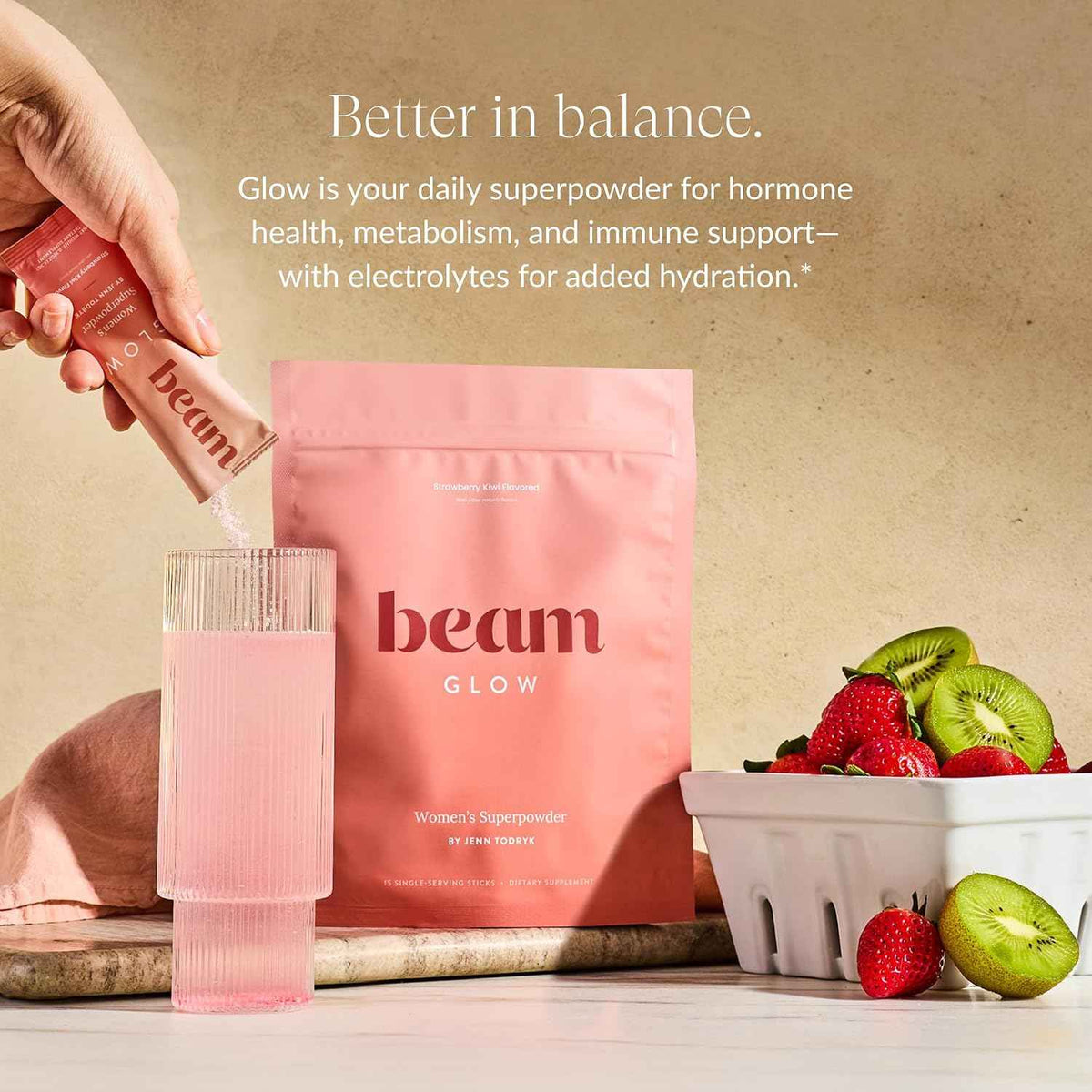 BEAM Glow & Creatine Bundle, Hormone Balance, Energy & Muscle Support for Women, Hair, Skin, Nails, Hydration, Vegan, No Sugar, Third Party Tested