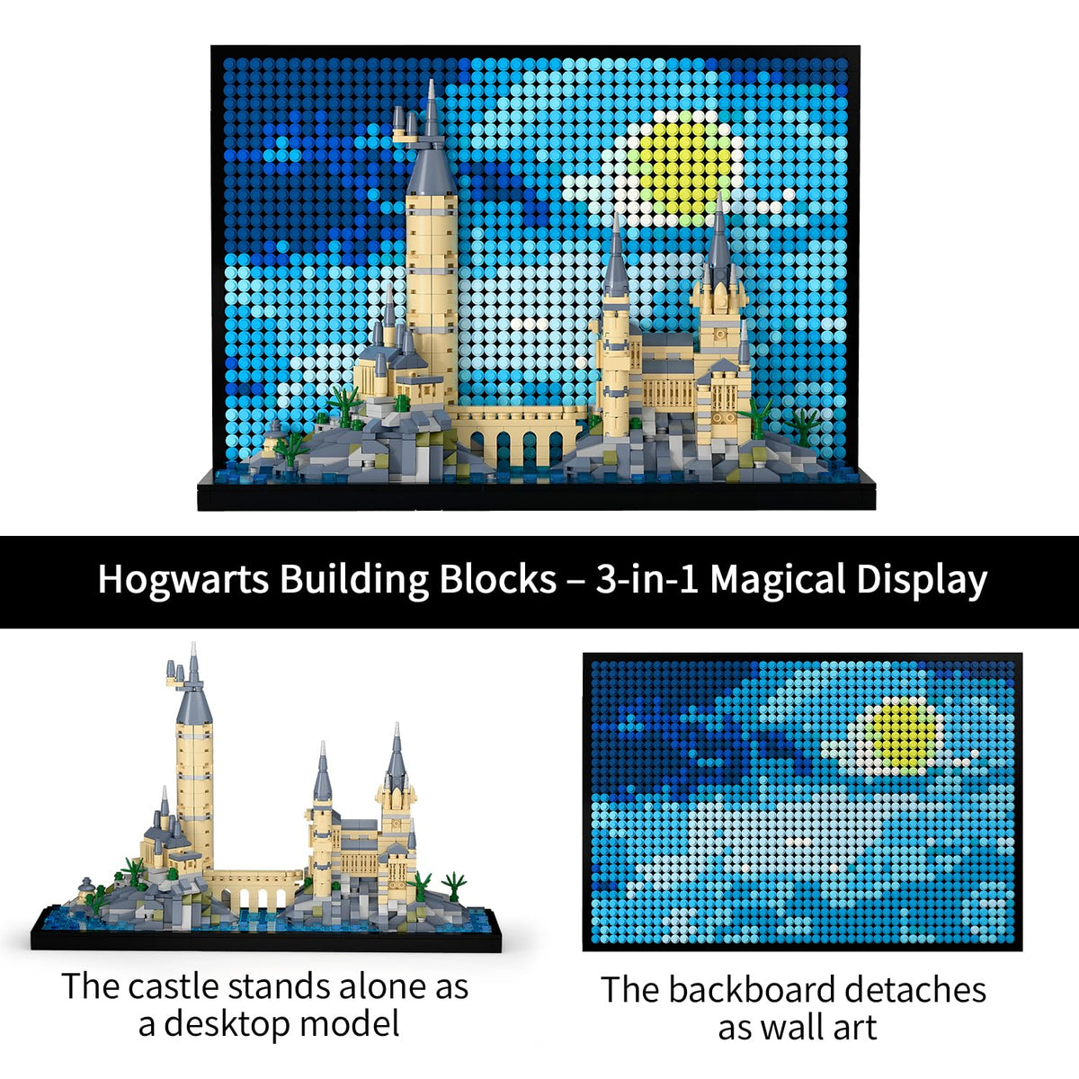 TG BLOCKS Micro Brick Magic Castle Building Set: 3D Wall Art | 2-in-1 Home Decor Model | Creative Castle & Painting Display | DIY Gift Idea Building Toy for Teens Ages 8+ Kids, Adults