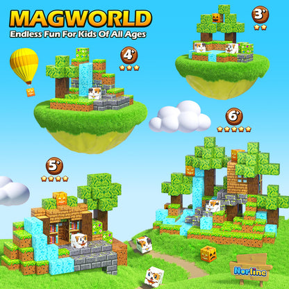 Magnetic Blocks - 100PCS Build Mine Magnet World Forest Cottage Craft Set