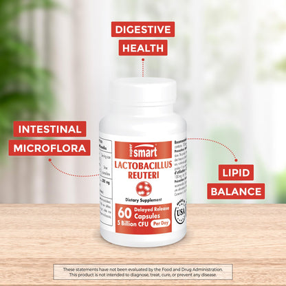 Supersmart - Lactobacillus Reuteri 5 Billion CFU per Day (Probiotic Supplement)